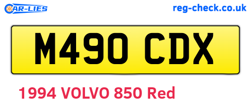 M490CDX are the vehicle registration plates.