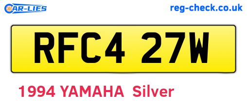 RFC427W are the vehicle registration plates.