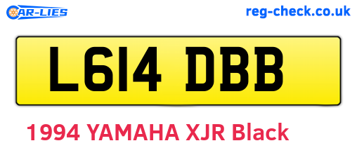 L614DBB are the vehicle registration plates.