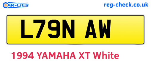 L79NAW are the vehicle registration plates.