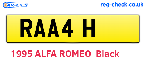RAA4H are the vehicle registration plates.