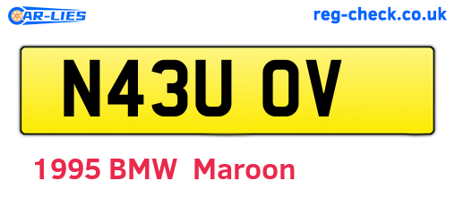 N43UOV are the vehicle registration plates.