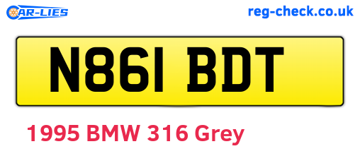 N861BDT are the vehicle registration plates.