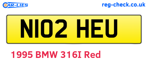 N102HEU are the vehicle registration plates.