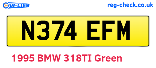 N374EFM are the vehicle registration plates.