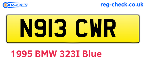 N913CWR are the vehicle registration plates.