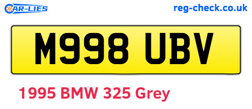 M998UBV are the vehicle registration plates.