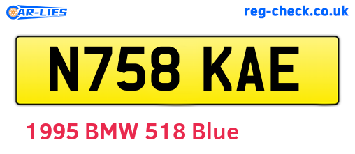 N758KAE are the vehicle registration plates.