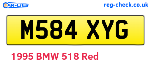 M584XYG are the vehicle registration plates.