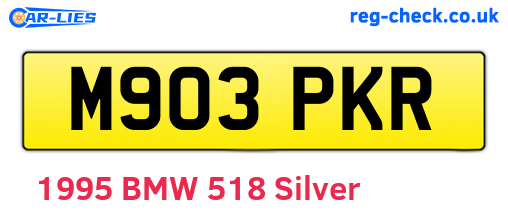 M903PKR are the vehicle registration plates.