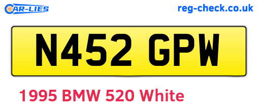 N452GPW are the vehicle registration plates.