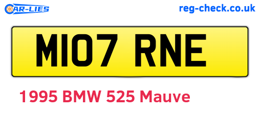 M107RNE are the vehicle registration plates.