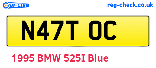 N47TOC are the vehicle registration plates.