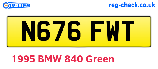 N676FWT are the vehicle registration plates.