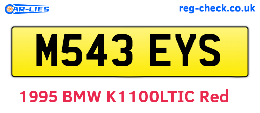 M543EYS are the vehicle registration plates.