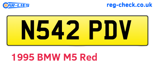 N542PDV are the vehicle registration plates.