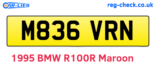 M836VRN are the vehicle registration plates.