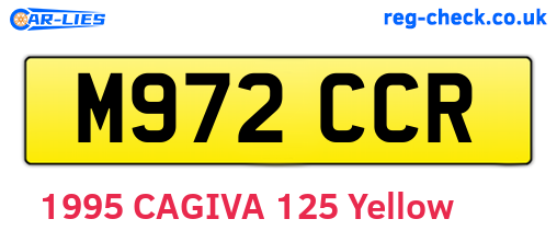 M972CCR are the vehicle registration plates.