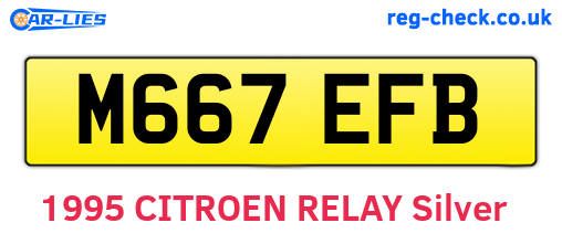 M667EFB are the vehicle registration plates.