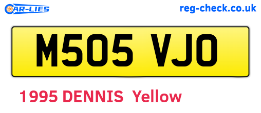 M505VJO are the vehicle registration plates.