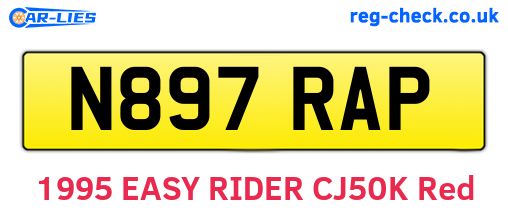 N897RAP are the vehicle registration plates.