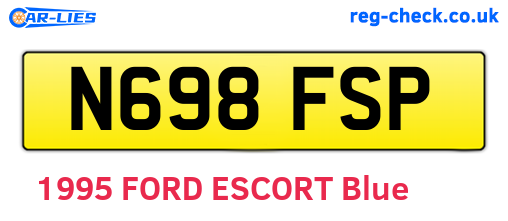 N698FSP are the vehicle registration plates.