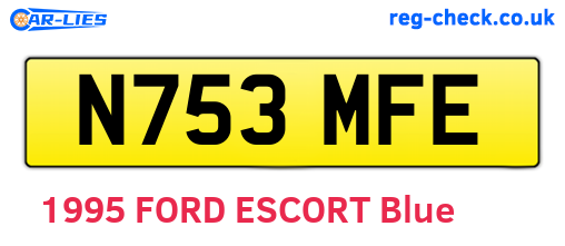 N753MFE are the vehicle registration plates.