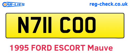 N711COO are the vehicle registration plates.