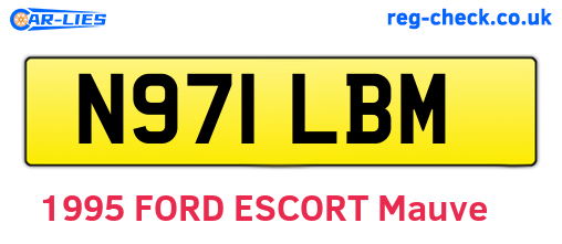 N971LBM are the vehicle registration plates.