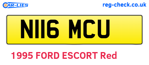 N116MCU are the vehicle registration plates.