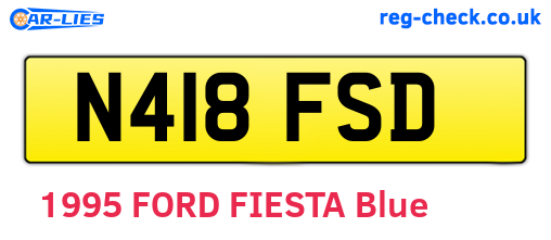 N418FSD are the vehicle registration plates.