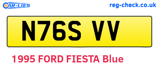 N76SVV are the vehicle registration plates.
