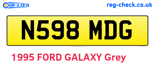 N598MDG are the vehicle registration plates.