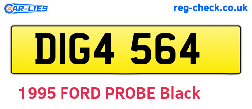 DIG4564 are the vehicle registration plates.