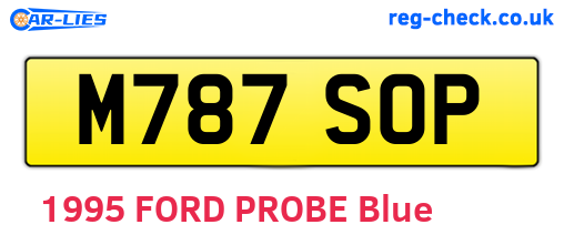 M787SOP are the vehicle registration plates.
