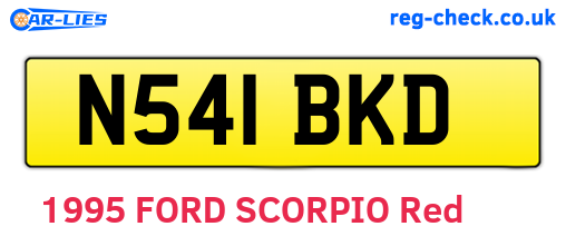 N541BKD are the vehicle registration plates.