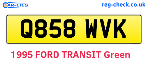 Q858WVK are the vehicle registration plates.