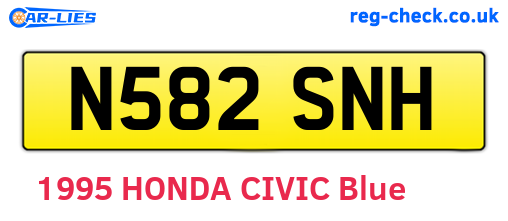 N582SNH are the vehicle registration plates.