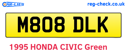M808DLK are the vehicle registration plates.