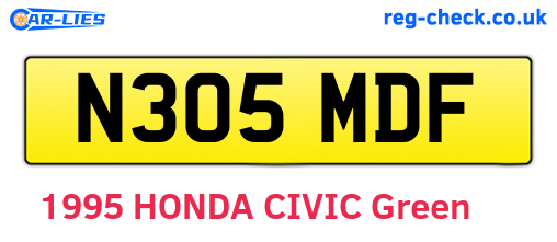 N305MDF are the vehicle registration plates.