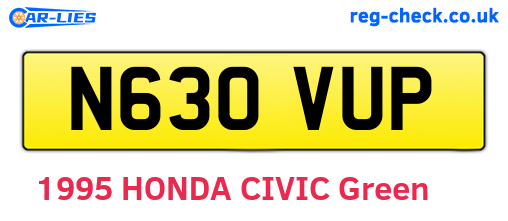 N630VUP are the vehicle registration plates.