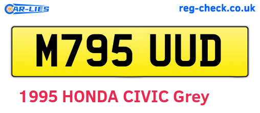 M795UUD are the vehicle registration plates.