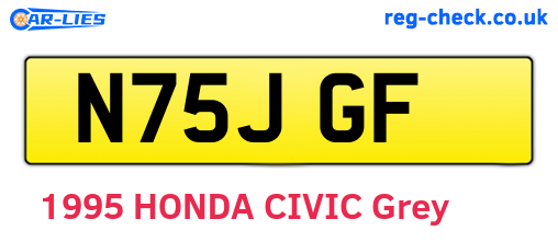 N75JGF are the vehicle registration plates.