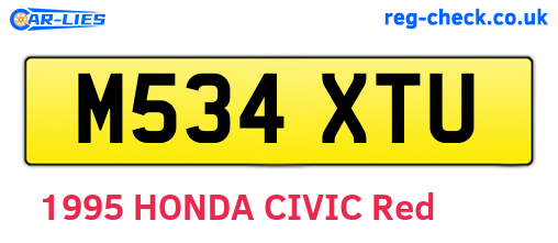 M534XTU are the vehicle registration plates.