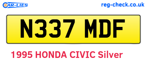 N337MDF are the vehicle registration plates.