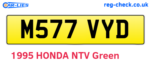 M577VYD are the vehicle registration plates.