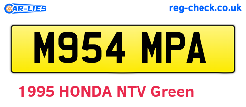 M954MPA are the vehicle registration plates.