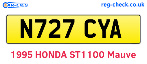 N727CYA are the vehicle registration plates.