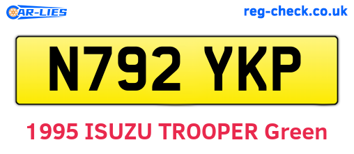 N792YKP are the vehicle registration plates.
