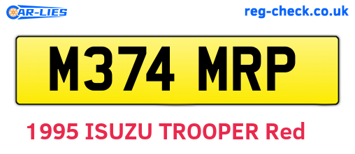 M374MRP are the vehicle registration plates.
